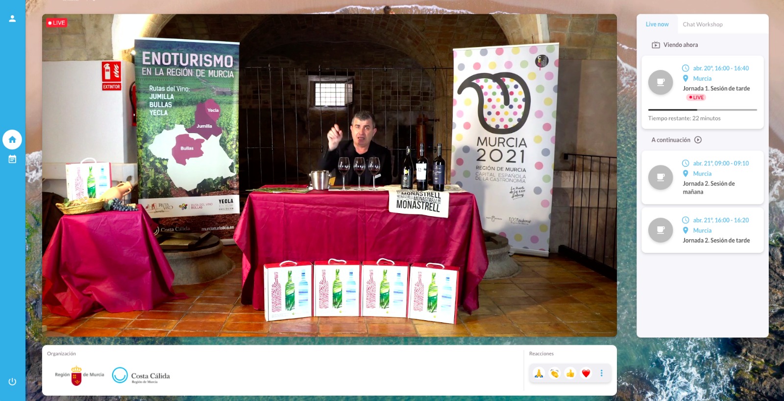 I Workshop Nacional Virtual “Costa Cálida – Región de Murcia”: participación por encima del 90%